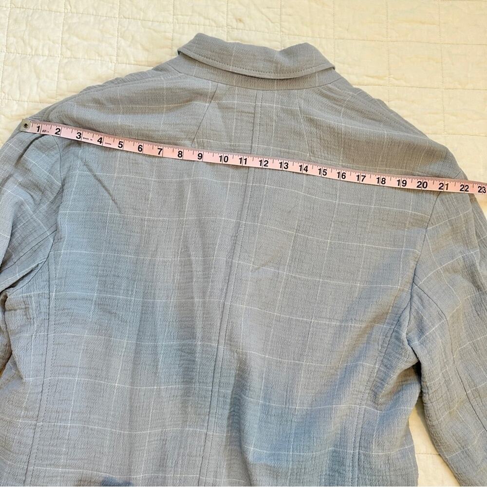 Madewell Cotton-Linen Relaxed Larsen Blazer Windowpane Blue Large - Picture 7 of 10
